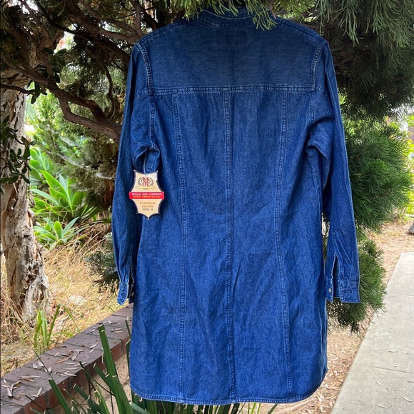 Bongo jeans long sleeve midi denim‎ dress/jacket size 8/M - Picture 3 of 14